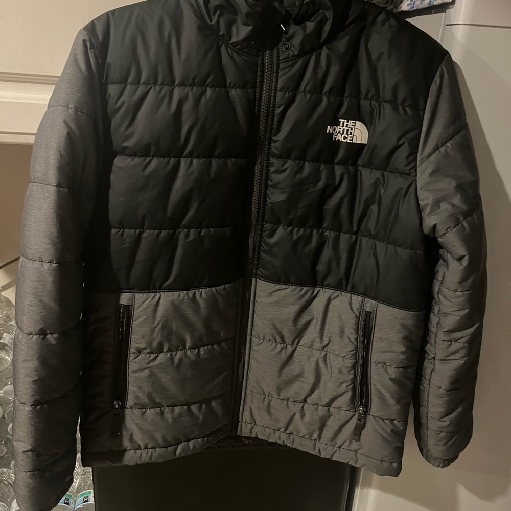 The North Face Black and Gray Quilted Jacket